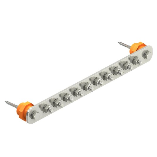 Obo Bettermann 5015866 Skinne med isolert avstand for veggmontering 408,5 mm rustfritt stål Jording & lynavledere