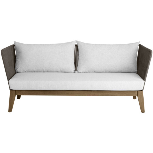 VEGA Utesofa Ventura 3 seters; 169x78x72 cm BxDxH; Sete Lysegrå Ramme Brun