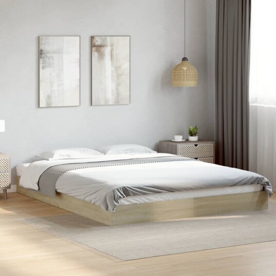  Sengeramme sonoma eik 160x200 cm konstruert tre 8721102598708