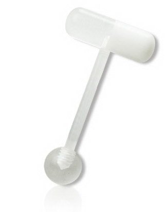 Utgått Pille Hvit/Klar Tungepiercing