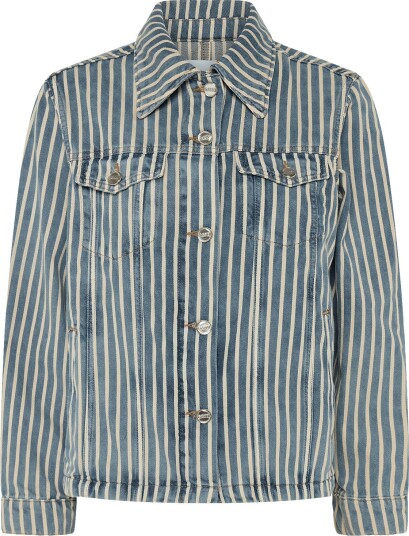 Ganni Soft Chambray Denim Jacket Blue 40