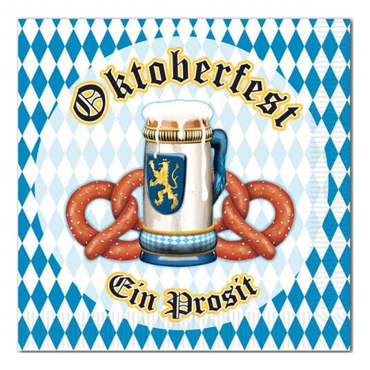 360 Degrees Ltd Servietter Oktoberfest Ein Prosit - 16-pakning