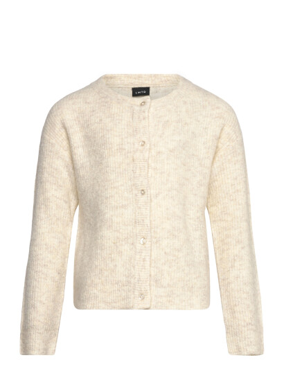 LMTD Nlfkleave Ls Short Knit Cardigan Noos Beige 134 140
