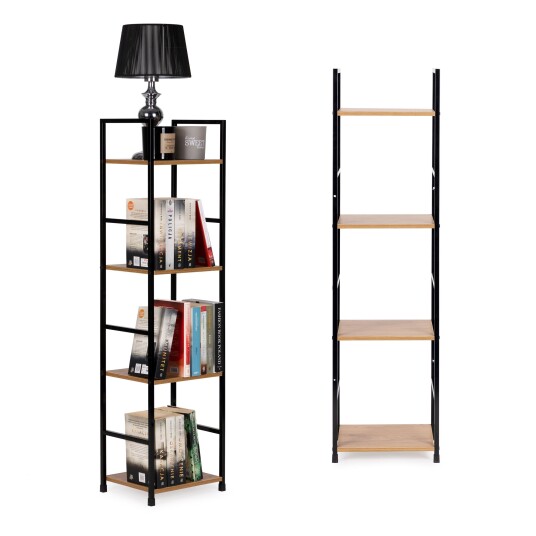 Selgro Moderne trehylle bokhylle metallramme LOFT 4 hyller ModernHome