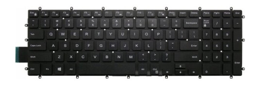 Dell - Tastatur - Bakbelysning - Amerikansk Engelsk - Oppusset