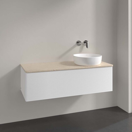 Villeroy & Boch  Antao Servantskap med 1 skuff 120x50x36 cm u/lys Hvit Matt/Crème