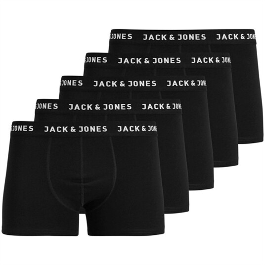 Jack & Jones Junior Black Huey Bokser shorts 5-pakning Noos 164 Jack & Jones Junior Black Huey Bokser shorts 5-pakning Noos 164