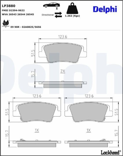 DELPHI LP3880 Bremseklosser