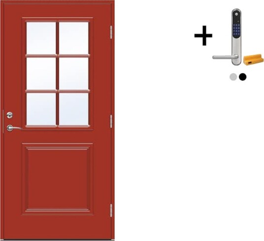 Ytterdør Swedoor Advance-Line Classic Smetana med Yale Doorman Classic Home