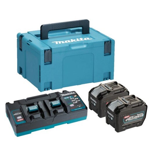 Makita XGT 40V Batterisett med 2x8,0Ah og Dobbel Hurtiglader i Makpac