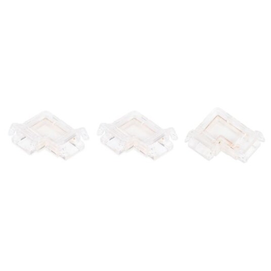 Skjøtekontakt for LED stripe AGGE L type Connector For ensfargede 8 mm striper Skjøtekontakt for LED stripe AGGE L type Connector For ensfargede 8 mm striper