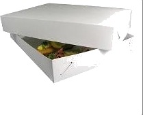 Smørrebrødsæske 510 Gr 445X320x65 Mm Kraftig Kvalitet Hvid,100 Stk/Krt