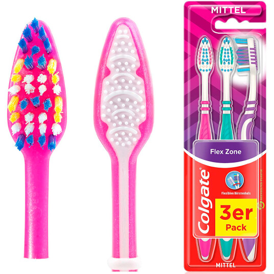 Colgate tannbørster 3 stk. Flex Zone Medium