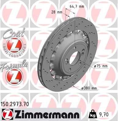 Bremseskive ZIMMERMANN 150.2973.70