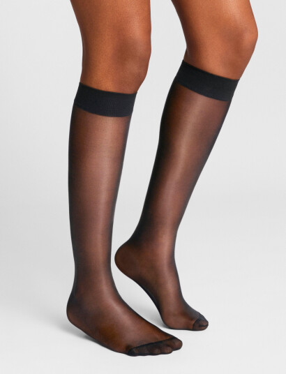 Lindex Knee High 20 Den 2 P The Comfo - Black - 36/42