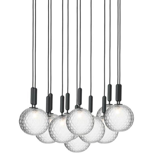 Nuura Miira 13 Taklampe Stor Grå og Klar Optikk Nuura Miira 13 Taklampe Stor Grå og Klar Optikk