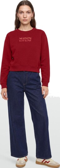 Maison Kitsune Gradient Maison Kitsune Boxy Sweatshirt Burgundy S