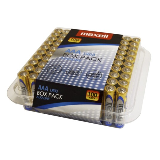 Maxell AAA Batteri 100-pk Alkalisk Engangsbatteri Maxell AAA Batteri 100-pk Alkalisk Engangsbatteri