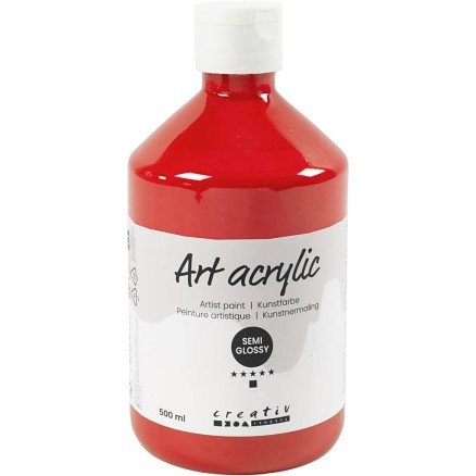 Pigment Art School Akrylmaling halvblank transparent cadmium rød 500 ml 1 fl