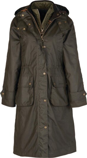 Barbour Women"s Barbour Long Cannich Wax Jacket Olive 18 Barbour Women"s Barbour Long Cannich Wax Jacket Olive 18