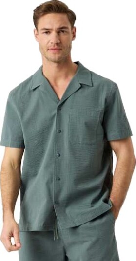 Bjørn Borg Borg Seersucker Resort Shirt Herre Gn/Balsam Green XL