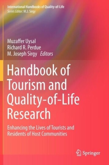 Handbook of Tourism and Quality of Life Research