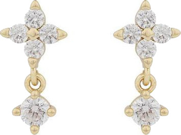 Snö Of Sweden Wish Short Earrings Gold/Clear 13mm