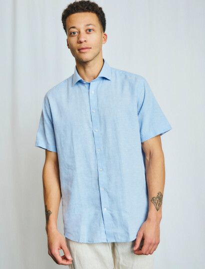 Bruun & Stengade Bs Hauger Casual Modern Fit Shirt - Blue - S