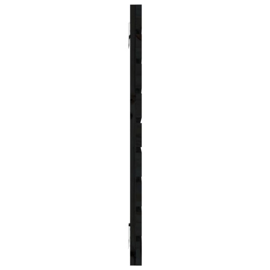 vidaXL Veggmontert sengegavl svart 146x3x63 cm heltre furu