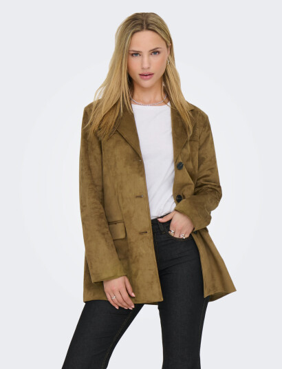 ONLY Onltulip Faux Suede Blazer Coat Otw - Brown - XS ONLY Onltulip Faux Suede Blazer Coat Otw - Brown - XS