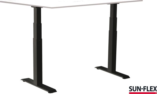 Sun-Flex Easydesk Adapt Vi, Traffic Black, Hvitt Laminat 120*80