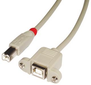 Lindy 1m USB 2.0 Forlengerkabel Type B Grå
