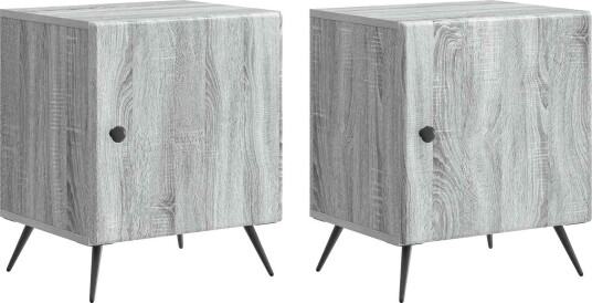  Nattbordskap 2 pcs Grå sonoma 43 x 34,5 x 50 cm Konstruert tre
