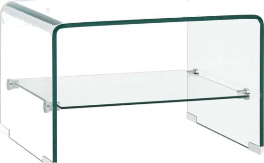 vidaXL Salongbord klart 50x45x33 cm herdet glass