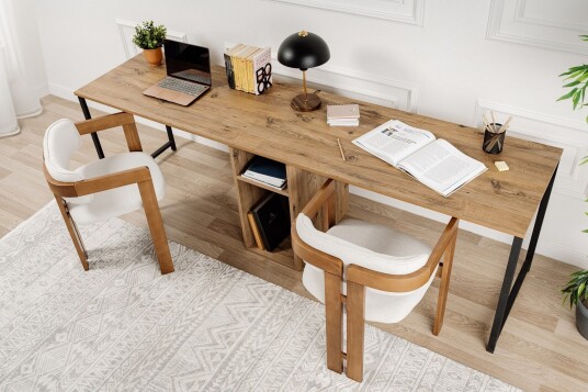 Hu Skrivebord 60x240 cm Brun/Svart