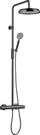 Tapwell ARM5200 Takdusj med trykk- og termostatstyrt dusjbatteri-Black Chrome