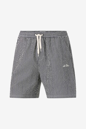 Les Deux Badeshorts Stan Stripe Seersucker Svart