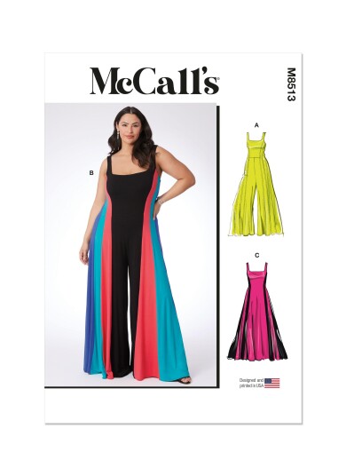 McCall's 8513 - Jumpsuit & Kjole W3  30W-32W-34W-36W-38W 