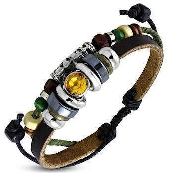 Armbånd med gul stein.