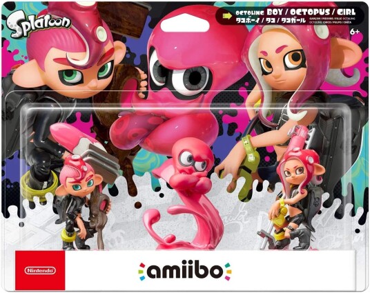 Nintendo Splatoon Amiibo Figurer 3-Pakning: Boy Octopus Girl