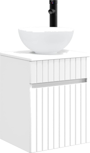 Vegghengt servantkommode Hvit 39 x 41 x 64,5 cm Konstruert tre Vegghengt servantkommode Hvit 39 x 41 x 64,5 cm Konstruert tre