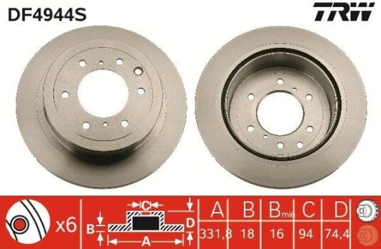 Bremseskive TRW DF4944S