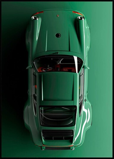 Porsche 911 Grønn Plakat Plakat / 30x40cm