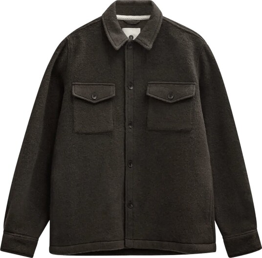 Anerkjendt Akoscar Boiled Wool Overshirt Brown L Anerkjendt Akoscar Boiled Wool Overshirt Brown L
