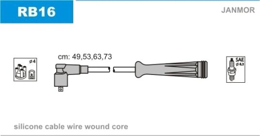 JANMOR RB16 Tennplugg kabelsett