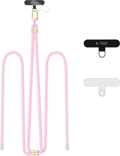 Tech-Protect Tech-Protect C7s Rope Crossbody-Bånd Baby Rosa/Gull