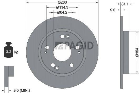 PAGID 55241NC Bremseskive