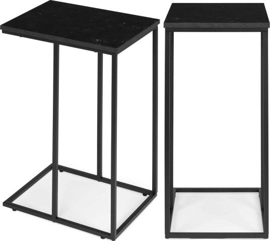 Sidebord for laptop salongbord C formet svart marmor ModernHome Sidebord for laptop salongbord C formet svart marmor ModernHome