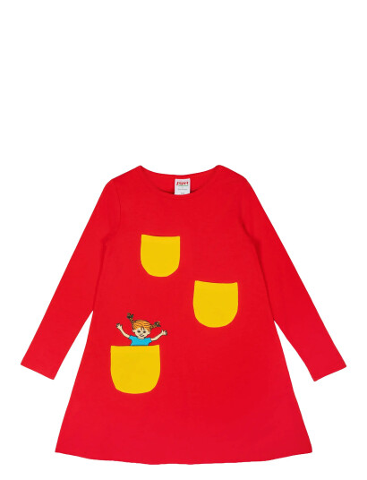 Pippi Langstrømpe Pippi Basic Klänning Red 98