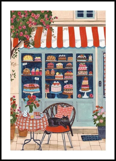 Bakery Cat Cafe Plakat Plakat / 40x50cm